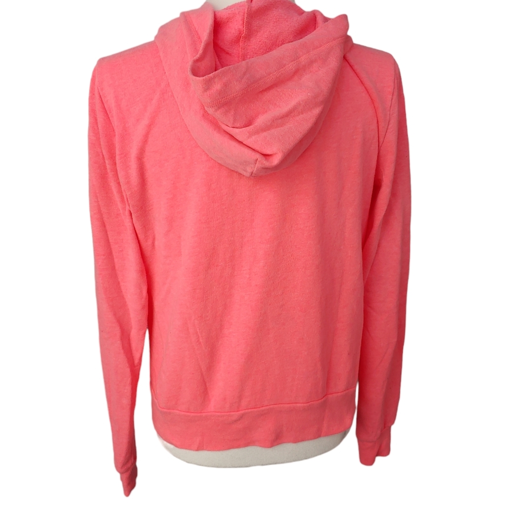 VICTORIA'S SECRET PINK Hot Pink Logo Sweatshirt Full Zip Hoodie Size Small - Picture 3 of 8